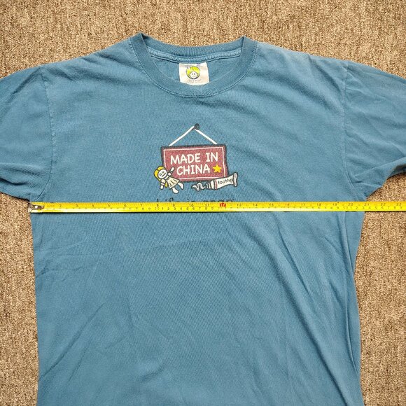 LIFE IS CRAP T-Shirt Men's Medium Blue Made In China Graphic Cotton Short Sleeve - Picture 6 of 9